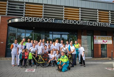 Groepsfoto VieCuri team van de SGO run 2018 bij de start voor de Spoedpost in Venlo