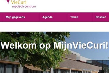 screenshot van homepage MijnVieCuri